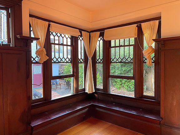 Classic windows and benches with storage