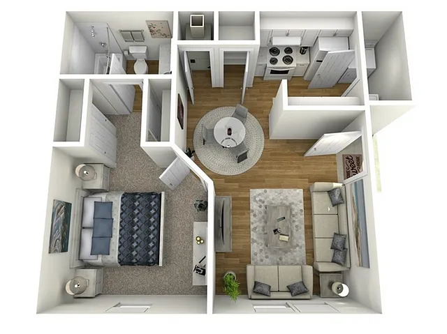 Floor plan 1 Bed, 1 Bath A