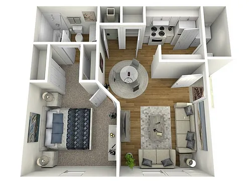 Floor plan 1 Bed, 1 Bath A