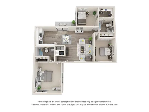 Floor plan Cleveland w/ Washer & Dryer
