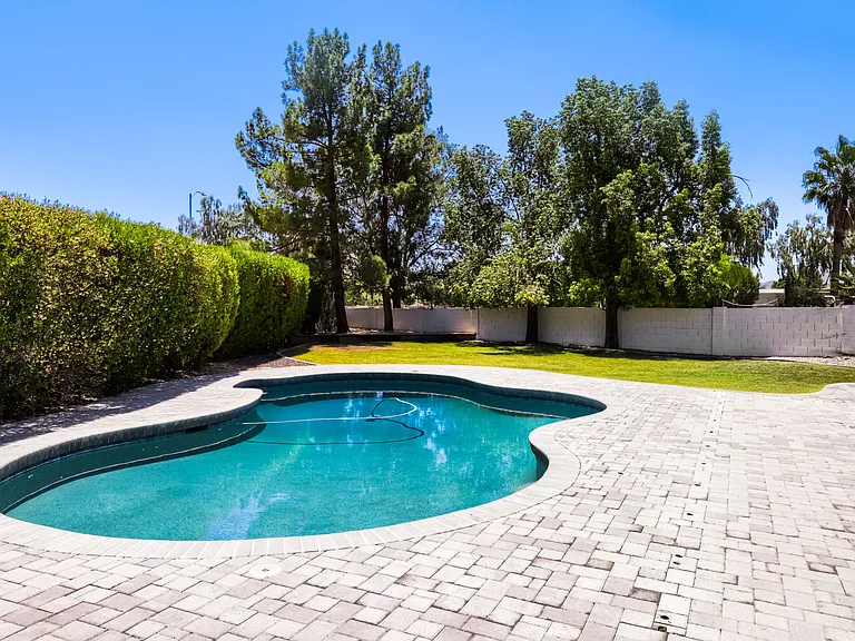 Pool & paved area
