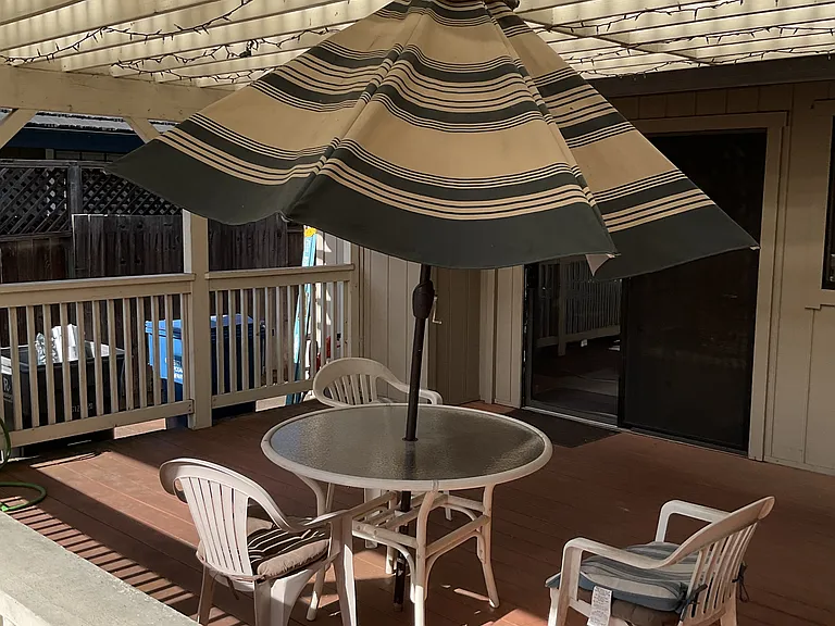 Sliding glass door from family room to deck