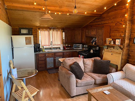 Kitchen, dining and living room views
