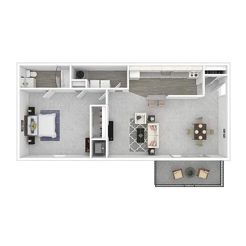 Floor plan 1 Bedroom/1 Bath at Parkwood