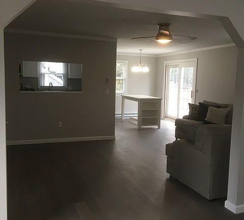 Front Entry Room and view of living dining rooms