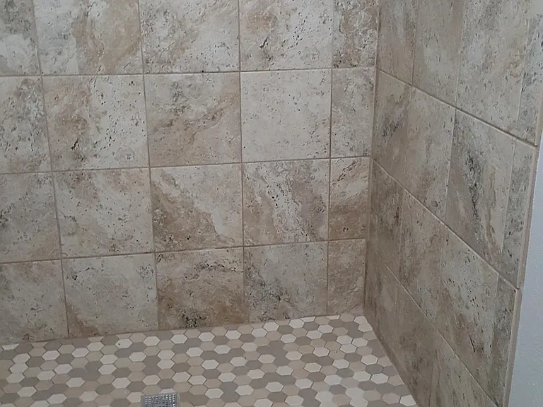 Beautiful tile shower in Master