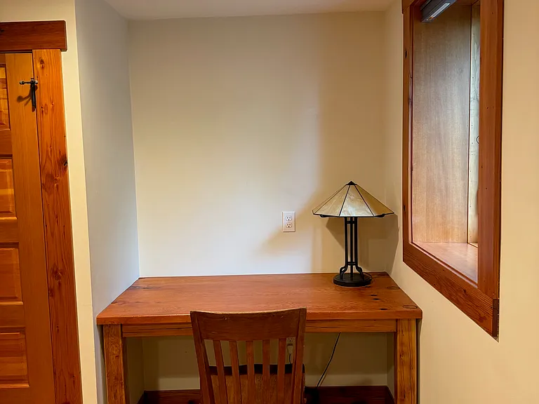 basement built in fir desk