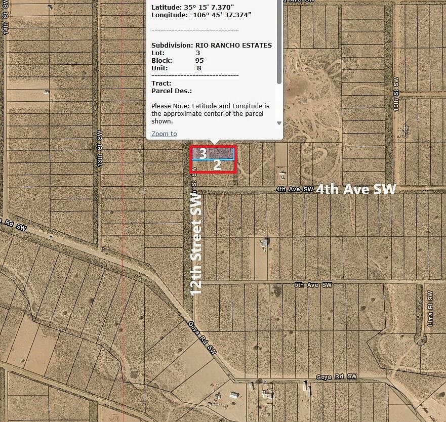 12th Street S Lots = Acre W21, Rio Rancho, NM 87144 MLS 1054207