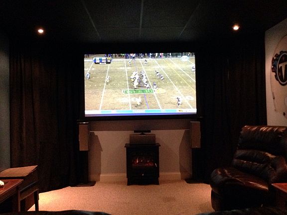 Movie room with screen
