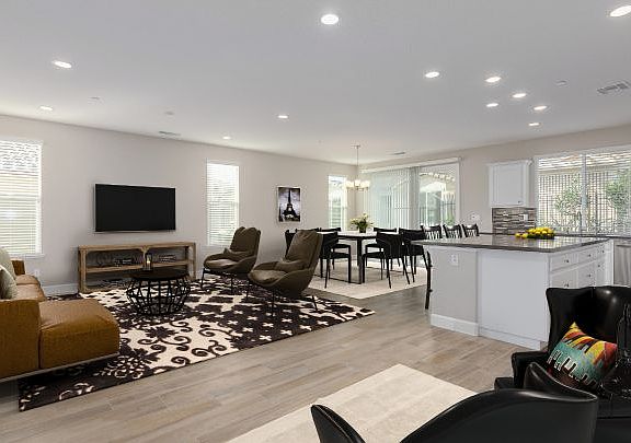 Virtual Staged Great Room Kitchen