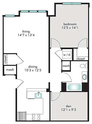 Floor plan 1E