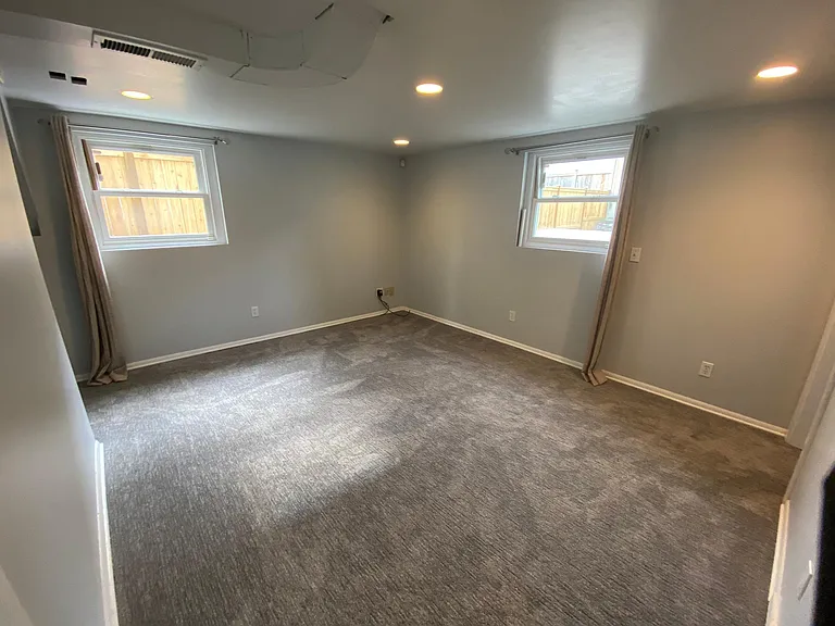 Family room in daylight basement