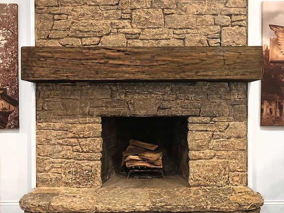 wood burning fireplace 