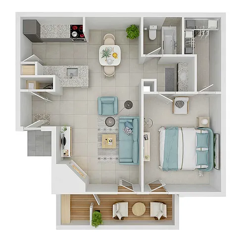Floor plan 1X1-C