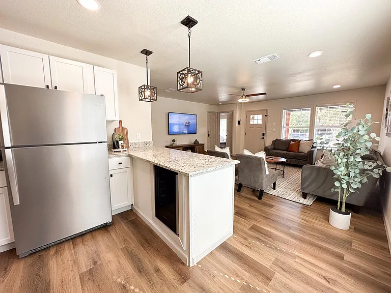 Chef's Kitchen Island with Wine Cooler