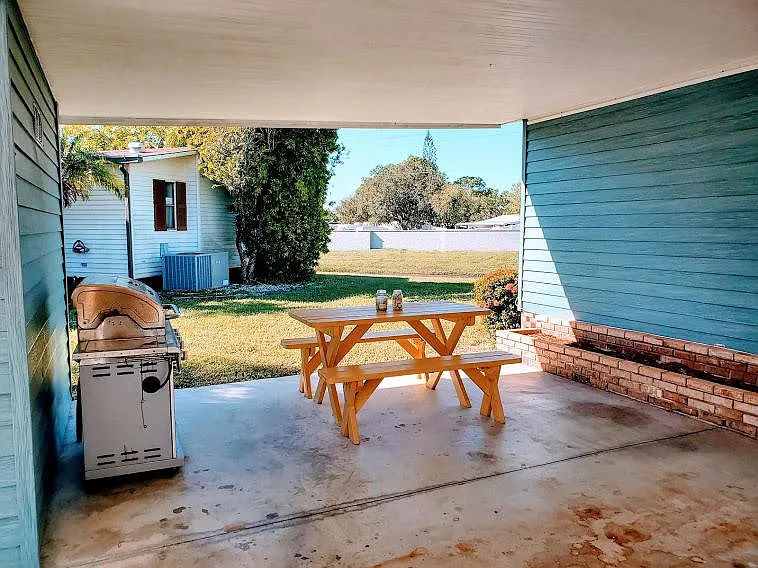 picnic area under double carport