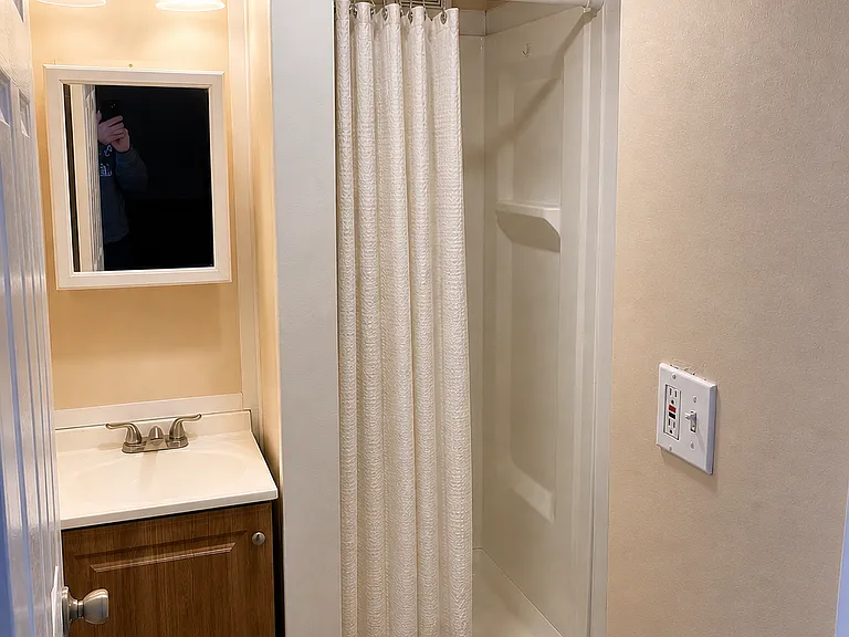 Second Bathroom (upstairs) with small stand up shower