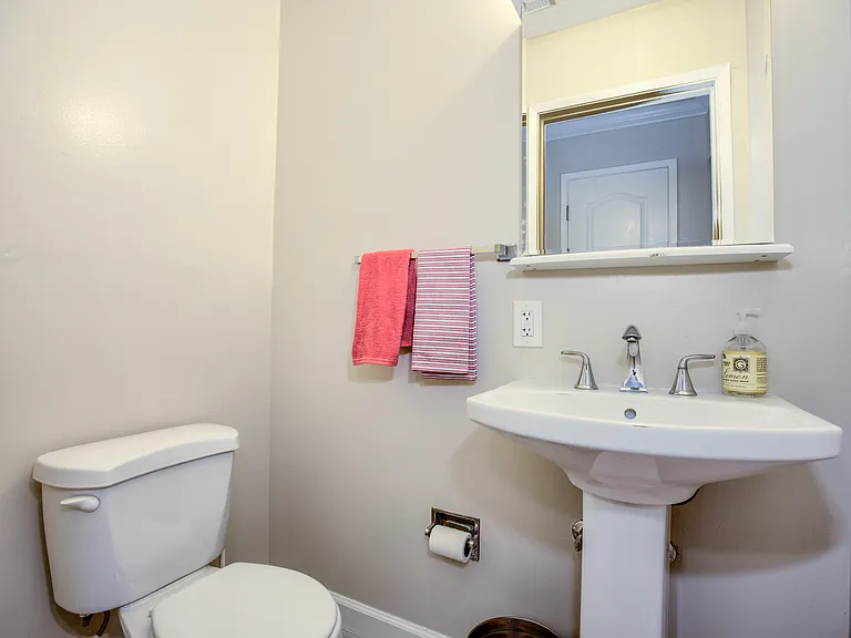 Ground level, half bathroom