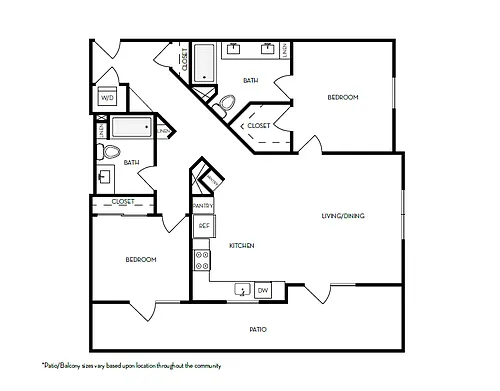 Floor plan 2x2b