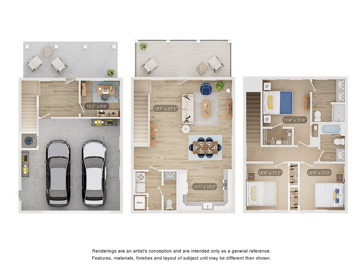 Floor plan Cottage C2 + Den