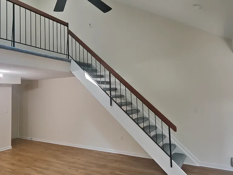 Stairs leading up to the loft
