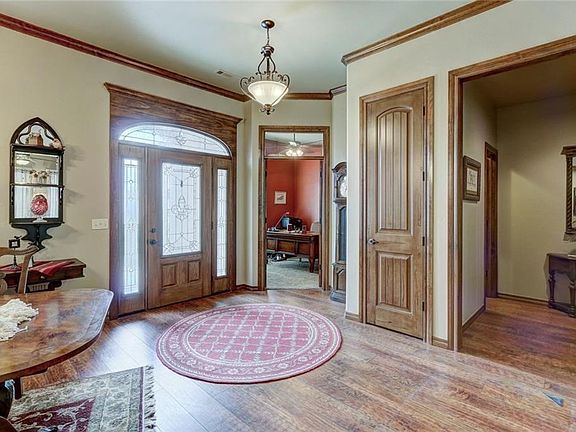 View of the front door and foyer area.
