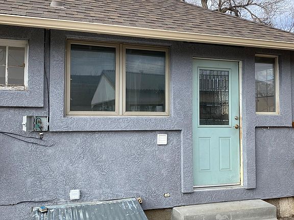 Back entrance. Currently being painted