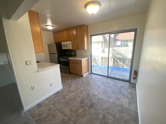 Dining room with slider to balcony