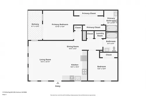 Floor plan Plan 10 - 2 Bedroom 2 Bath