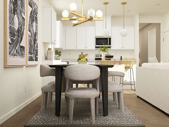 The dining room is off of the kitchen and family room.