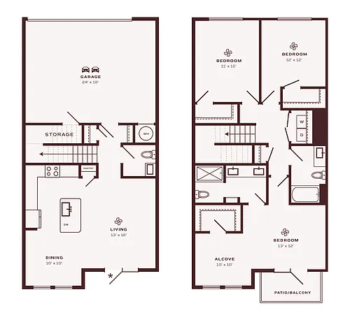 Floor plan Conrad Townhome w/Garage