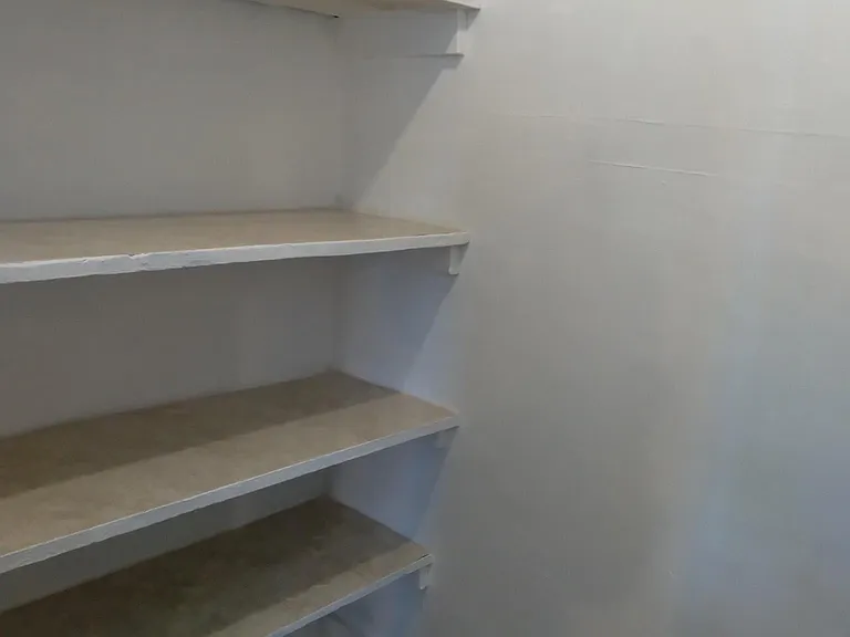 Walk in kitchen pantry.