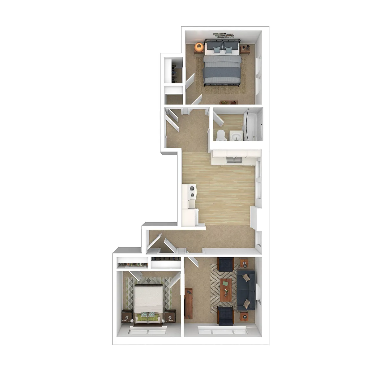 Floor plan 2 Bedroom 1 Bathroom