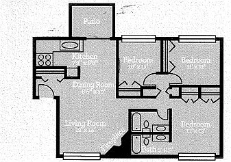 Floor plan Three Bedroom