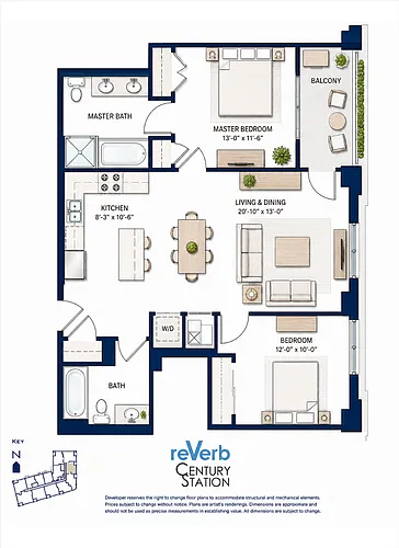 Floor plan 2 Bed