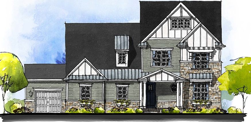 Marin - American Cottage 3-Car Side Load Garage Note Renderings may show optional features