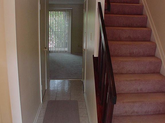 View from entrance, stairs to 2nd floor