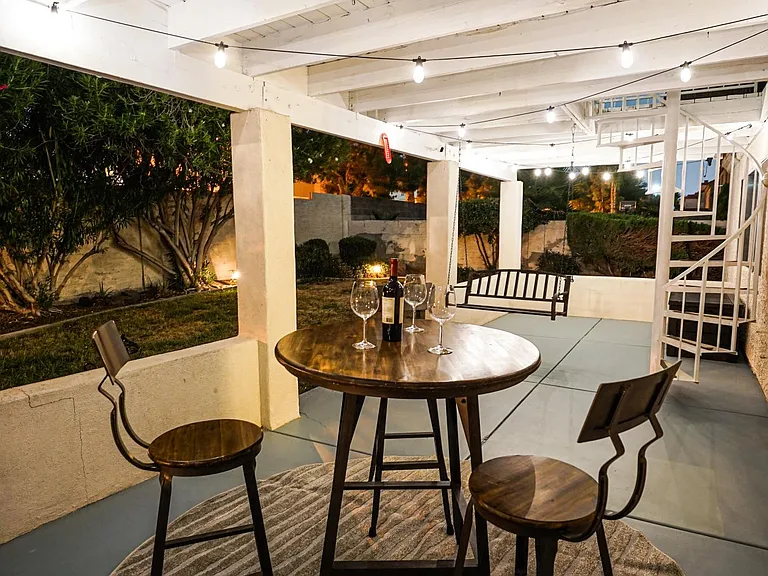 Dinner on the back patio right off the kitchen and family gathering room
