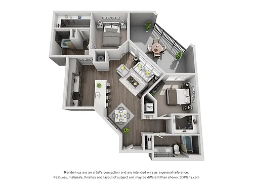 Floor plan C2 2 Bedroom 2 Bath