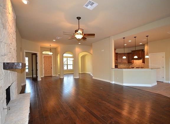 family room with wood floors