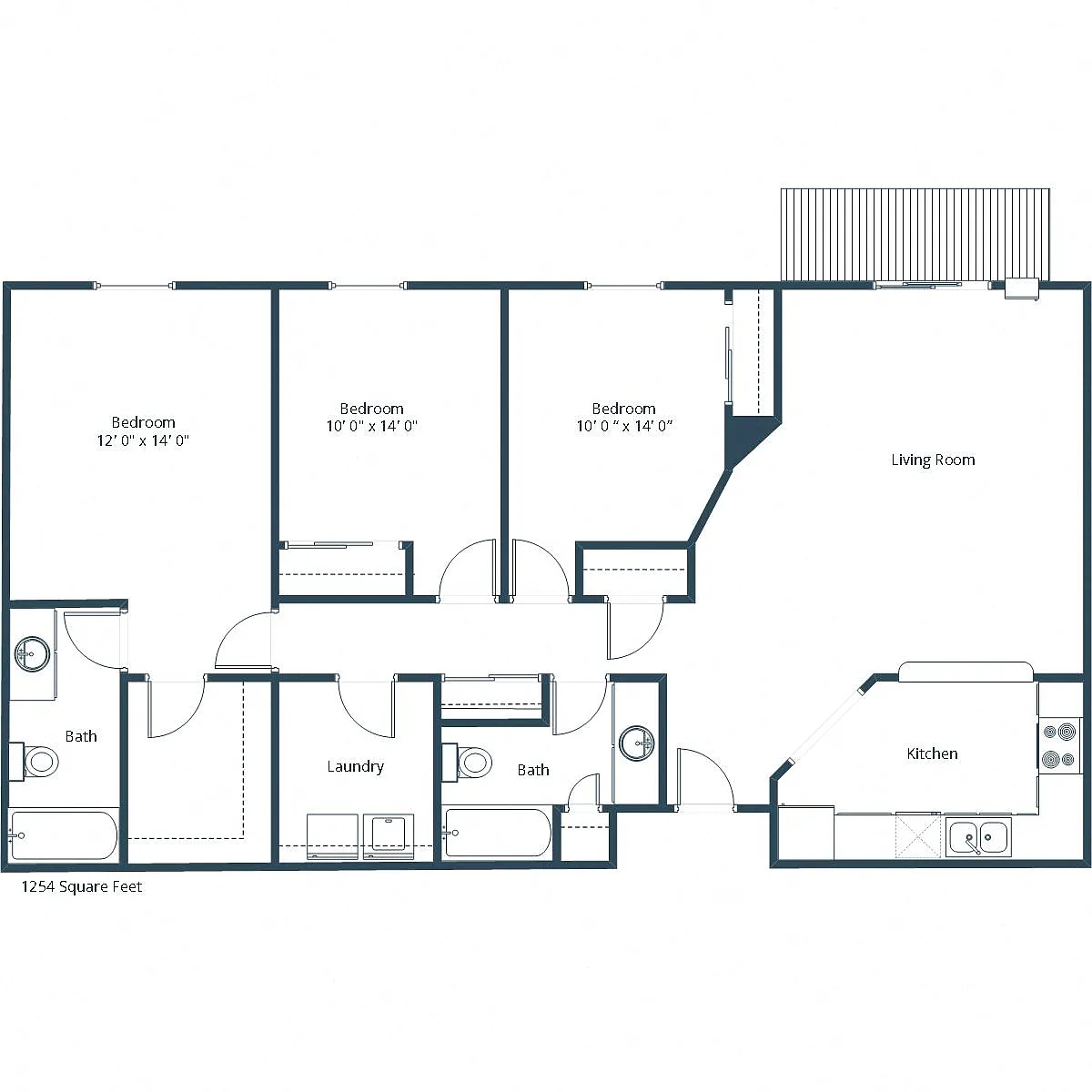 Floor plan Three Bedroom 32A