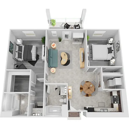 Floor plan 2 Bedroom 2 Bathroom