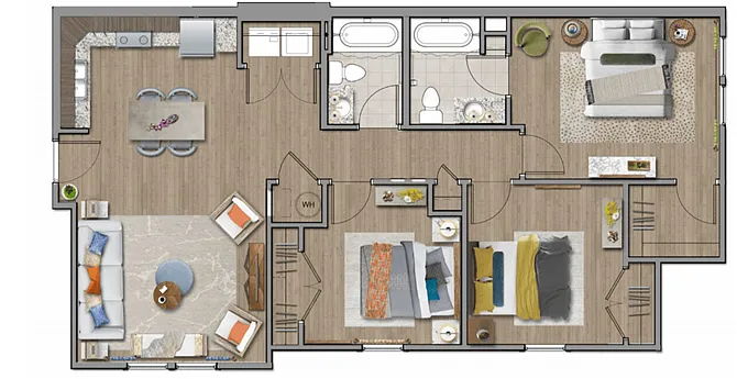 Floor plan Three Bedroom