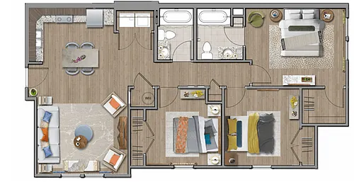 Floor plan Three Bedroom