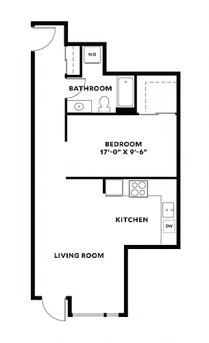 Floor plan Open One Bedroom