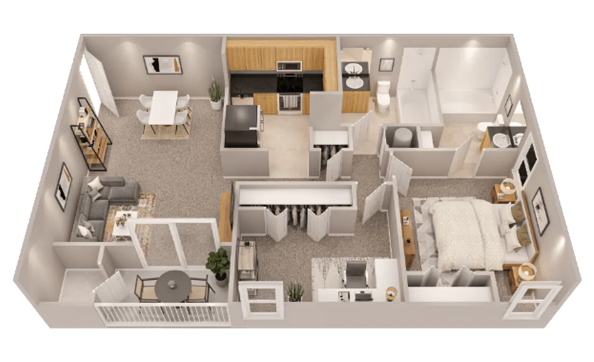 Floor plan 2 Bedroom 2 Bath