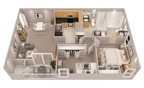 Floor plan 2 Bedroom 2 Bath