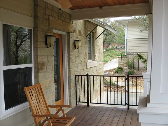 Side porch looking at the garage