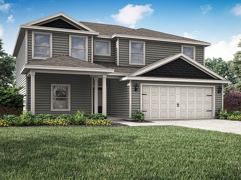 The Chatuge plan has an attached two-car garage.