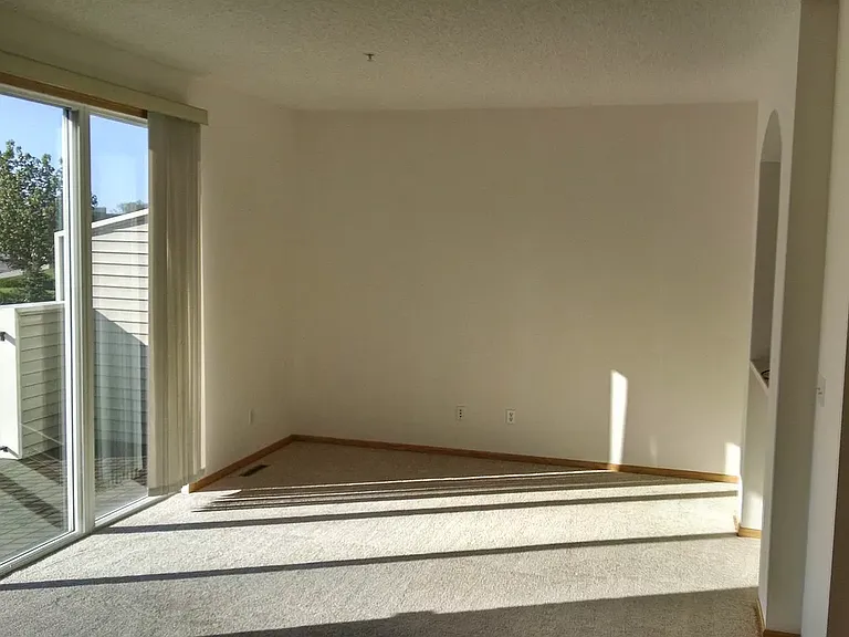 Large windows and deck off dining area